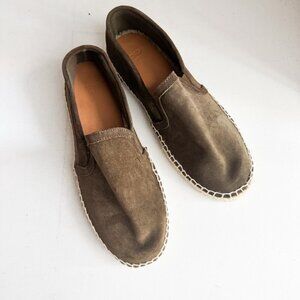 Mango MNG Moss Green Suede Espadrille Slip ons Unisex 43